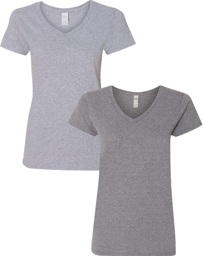 Gildan V-Neck Cotton Tee Duo for Women