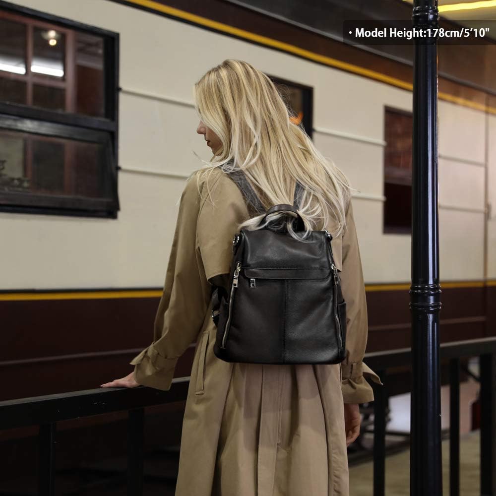 Kattee Women's Luxe Anti-Theft Leather Backpack Bag