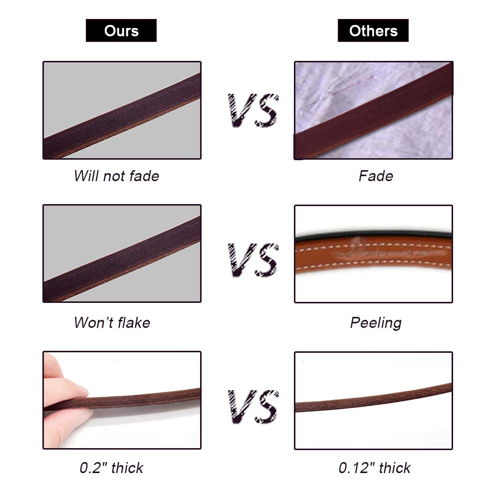 BronzeBark Slip Lead: Real Leather Adjustable Leash