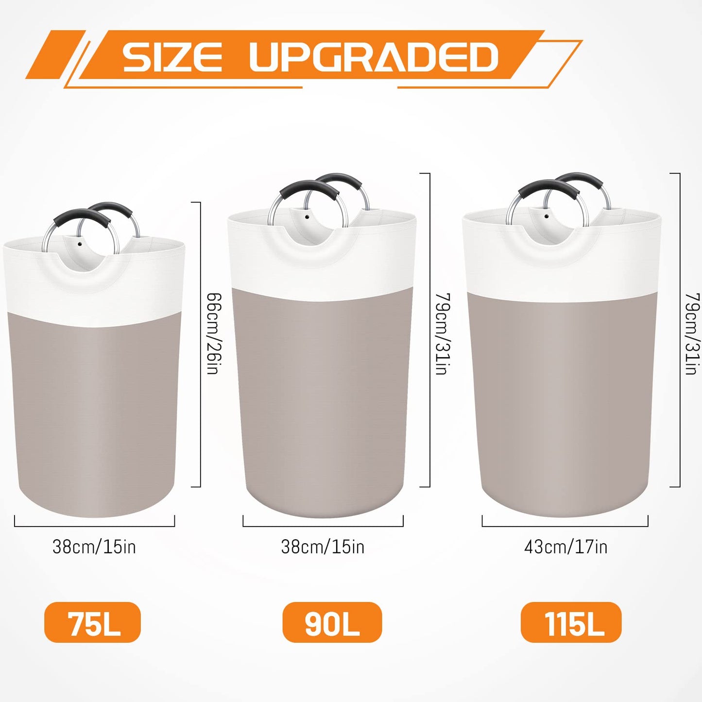 BlissTotes 90L Collapsible Laundry Hamper - Black