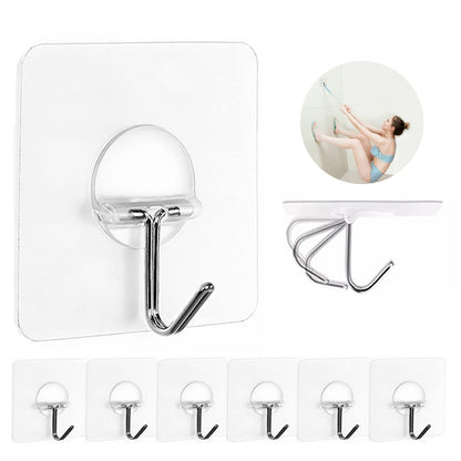 Heavy Duty Transparent Wall Hooks - 8 Pack