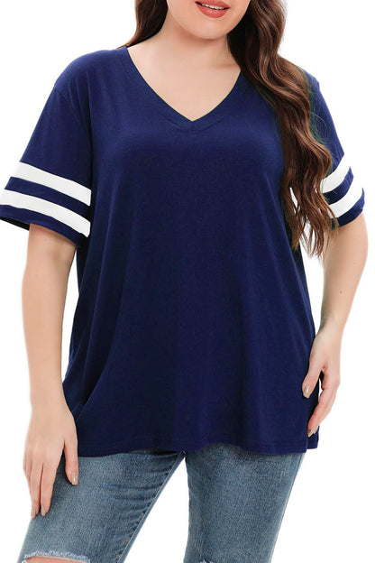 Summer V-Neck Plus Tunic Tee for Women 1X-5X