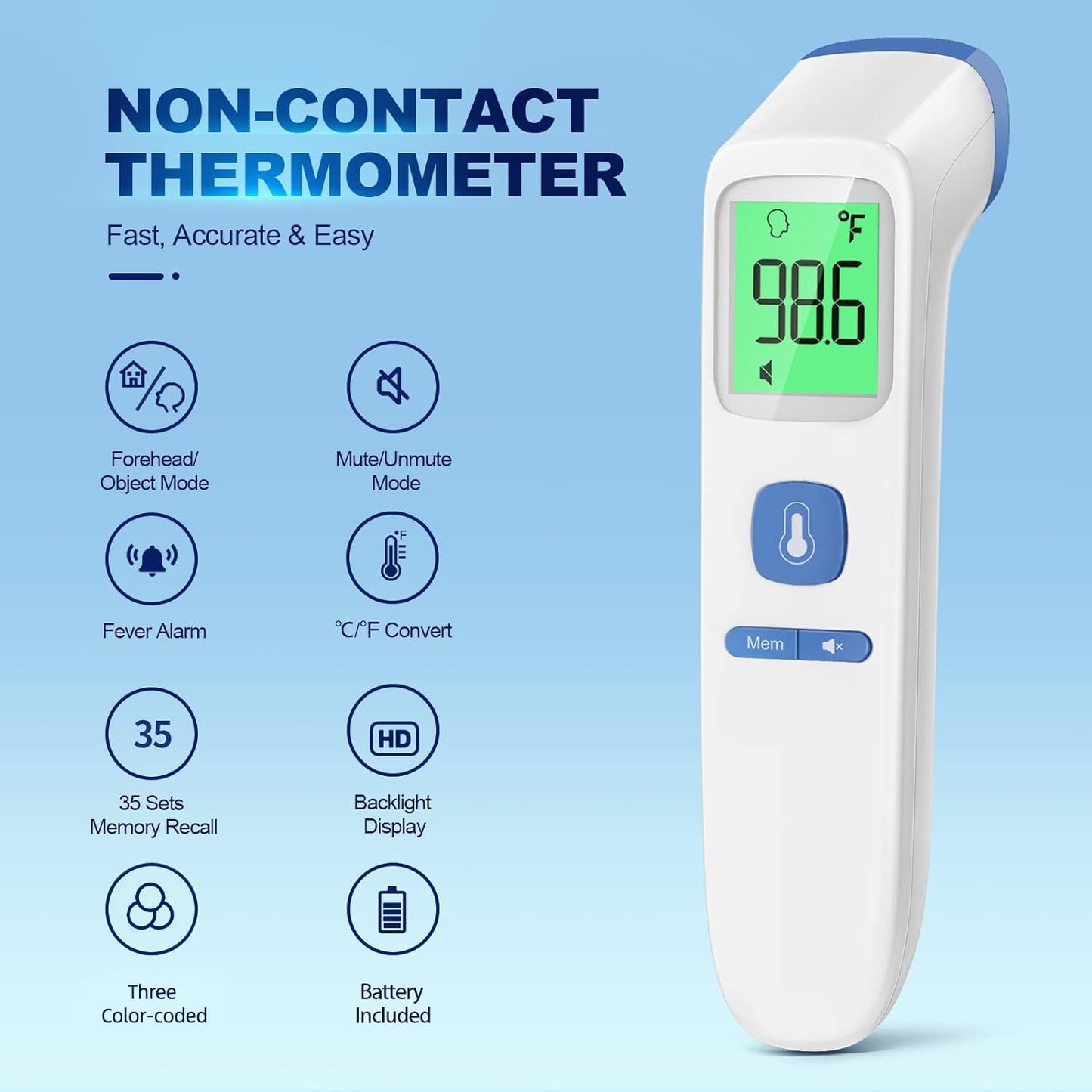 SmartScan No-Touch Thermometer: Family & Fever Care