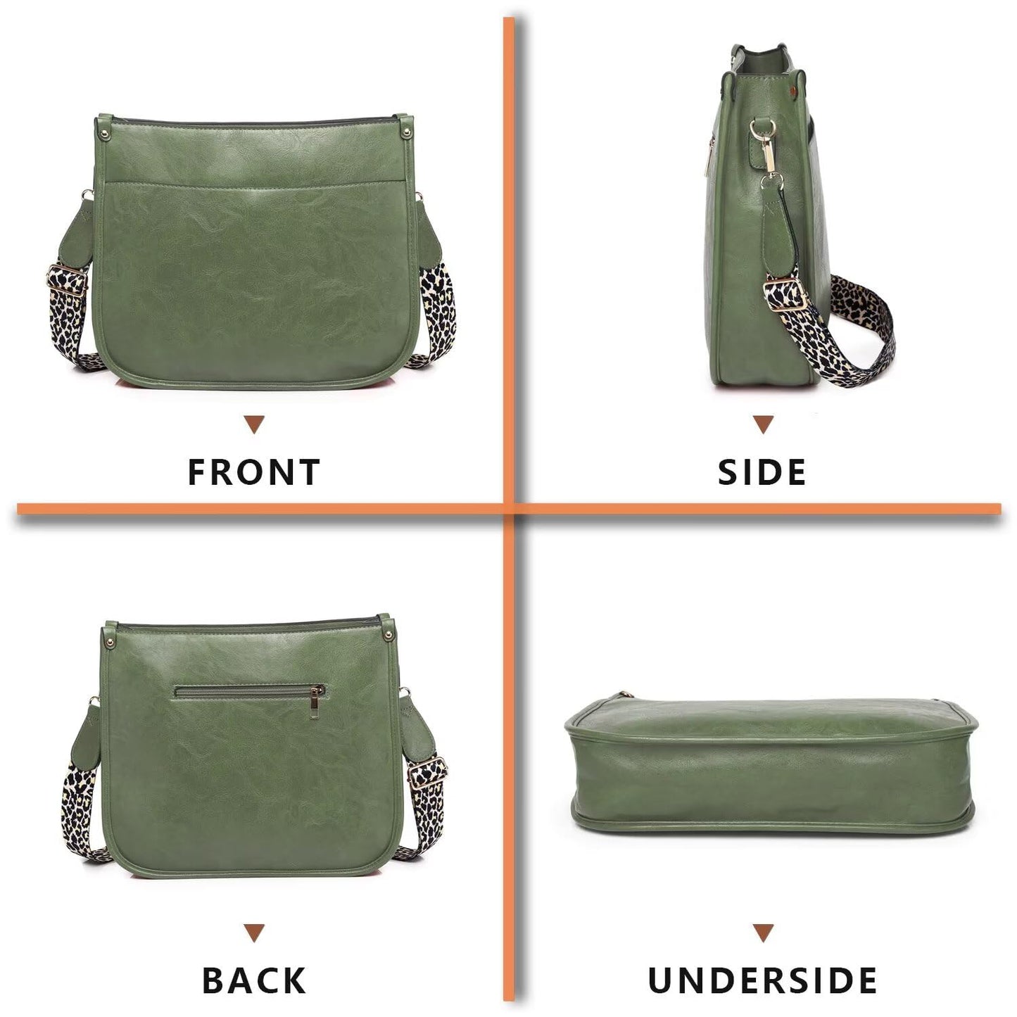 AUYOCO Chic Vegan Leather Crossbody Bag with Strap