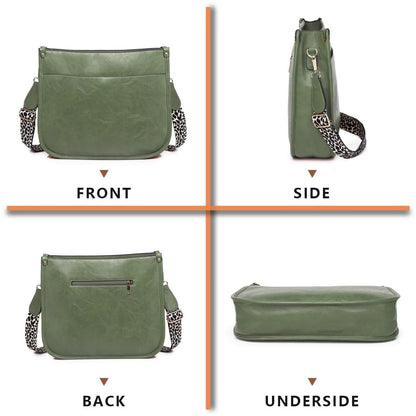 AUYOCO Chic Vegan Leather Crossbody Bag with Strap