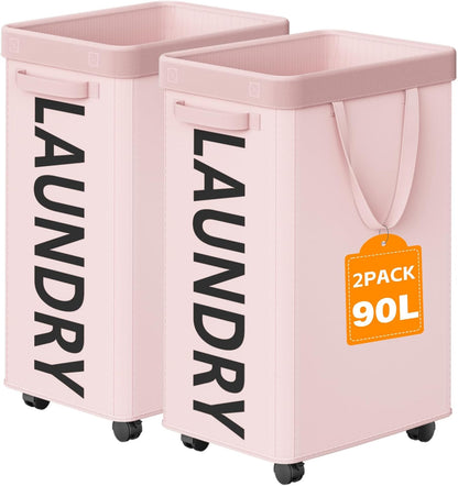 RollAway 90L Laundry Basket with Removable Bag