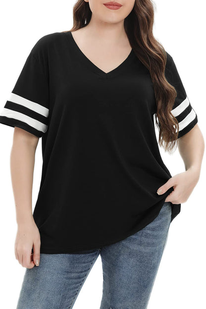 Summer V-Neck Plus Tunic Tee for Women 1X-5X