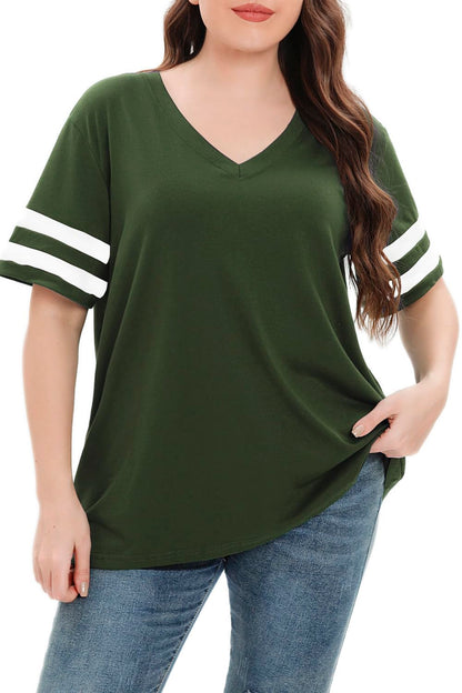 Summer V-Neck Plus Tunic Tee for Women 1X-5X