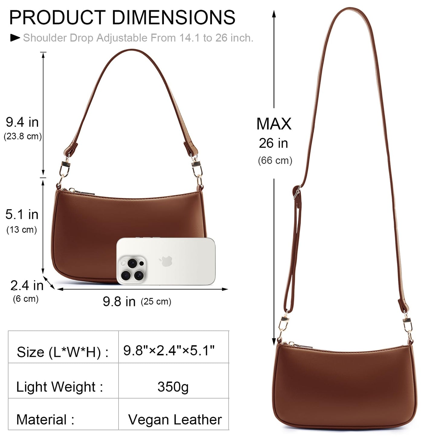 Retro Vegan Leather Shoulder Bag
