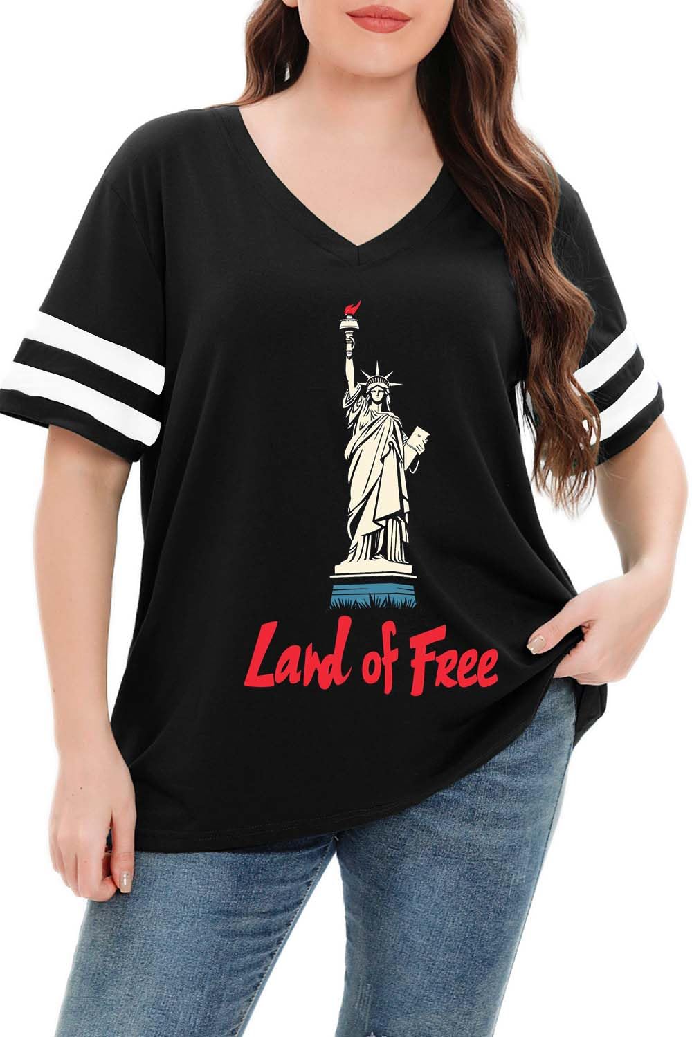 Summer V-Neck Plus Tunic Tee for Women 1X-5X