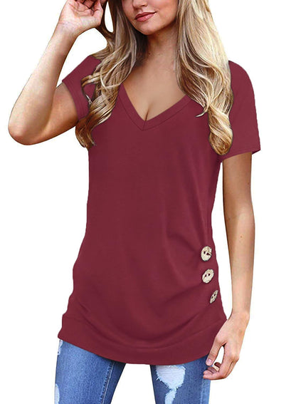 Jescakoo V-Neck Summer Tunic for Women