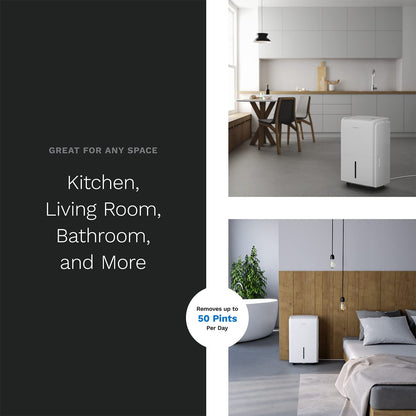 hOmeLabs Smart 50 Pint Dehumidifier 7000 Sq Ft