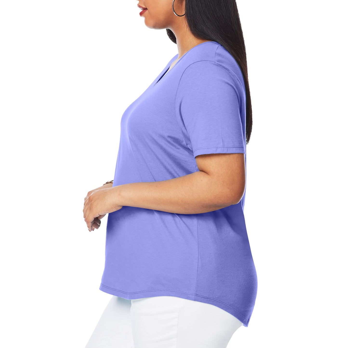 Hanes Plus Size V-Neck Cotton Tee for Women