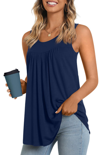 Longyuan Summer Sleeveless Tunics for Women