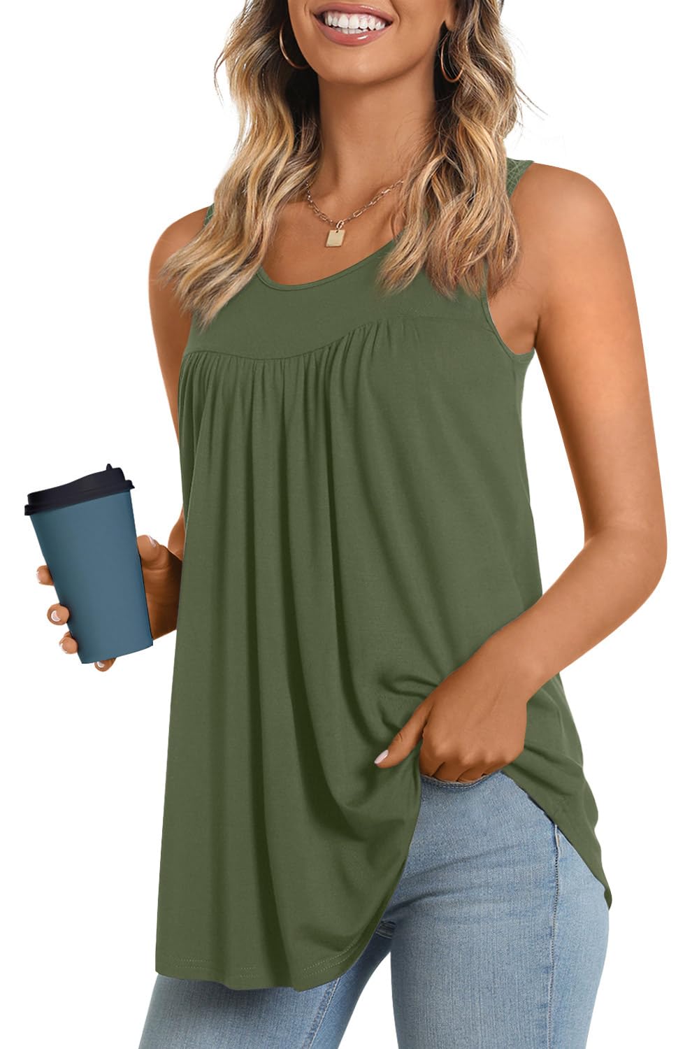 Longyuan Summer Sleeveless Tunics for Women