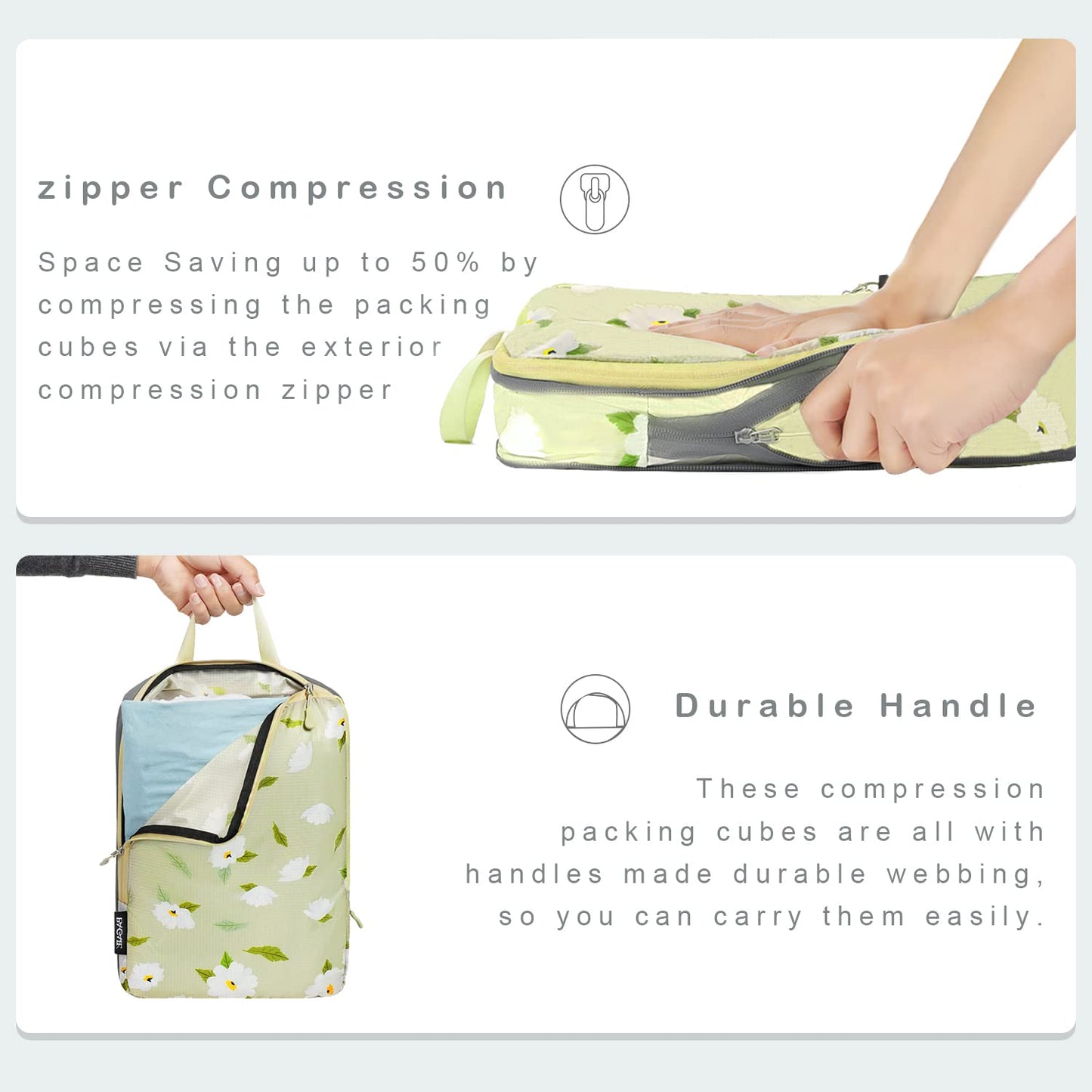 BAGAIL Travel Compression Cubes Set for Packing Ease