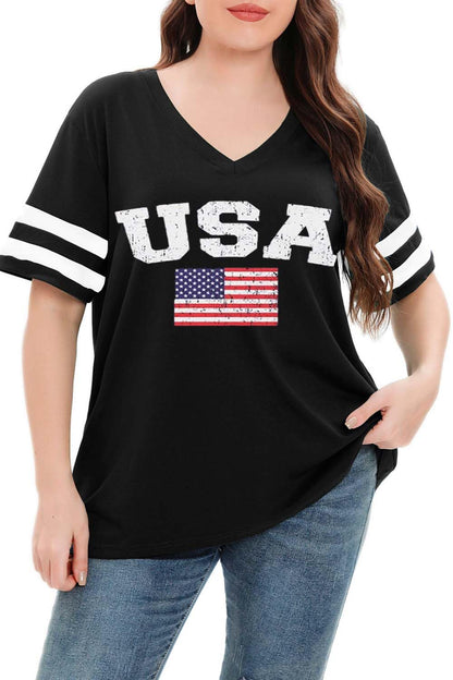 Summer V-Neck Plus Tunic Tee for Women 1X-5X