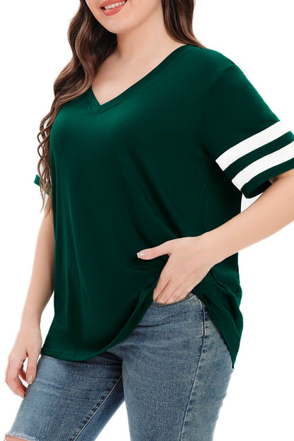 Summer V-Neck Plus Tunic Tee for Women 1X-5X