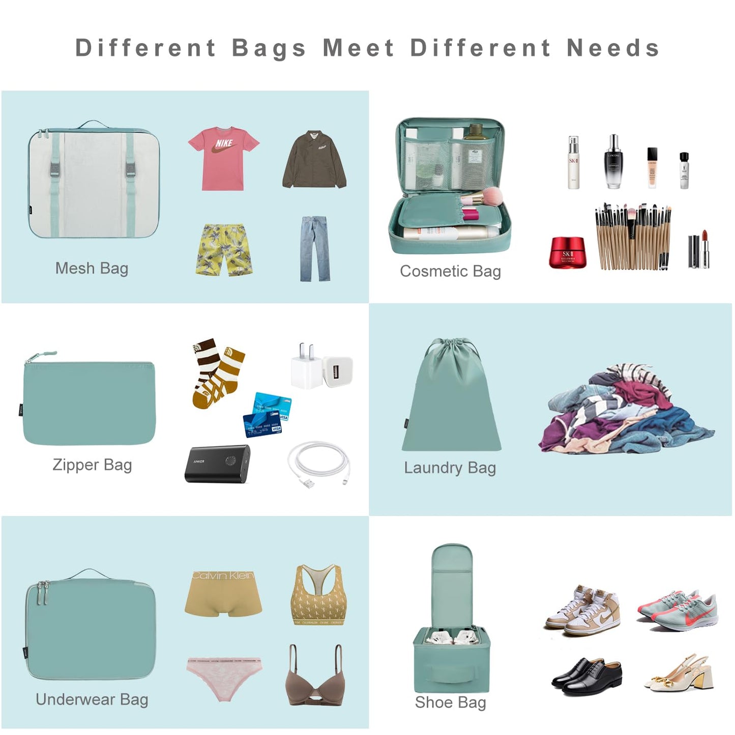 TravelMate 8-Piece Packing Cubes