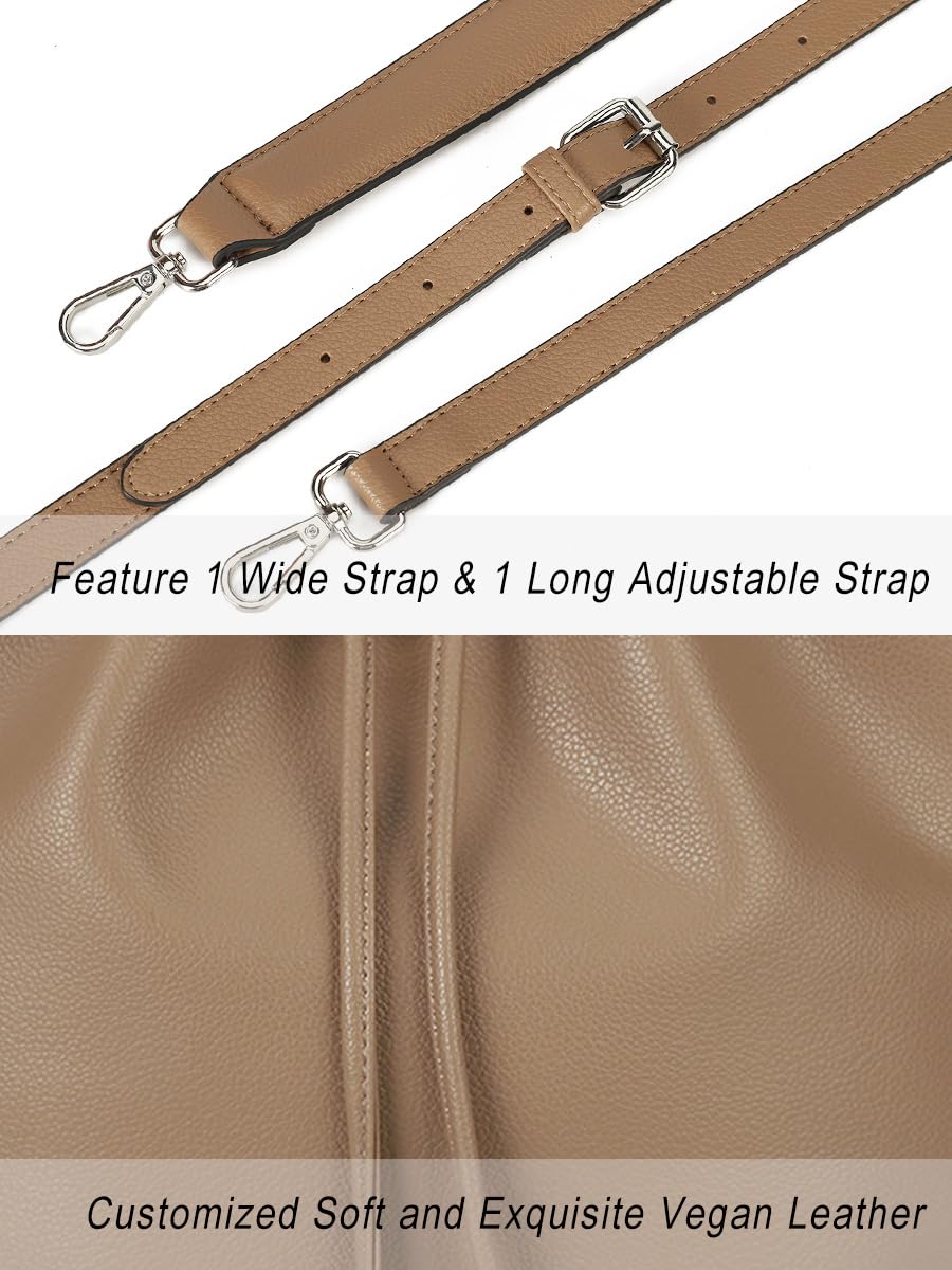 AFKOMST Chic Leather Bucket & Crossbody Bag Set