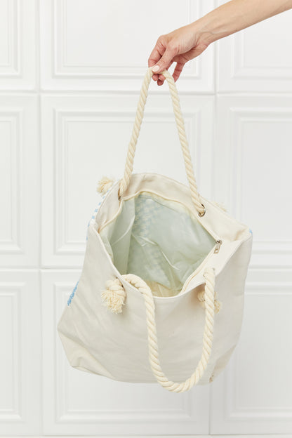 Justin Taylor Picnic Date Tassel Tote Bag - Premium Tote Bag from Trendsi - Just $39.99! Shop now at Handbags Specialist Headquarter