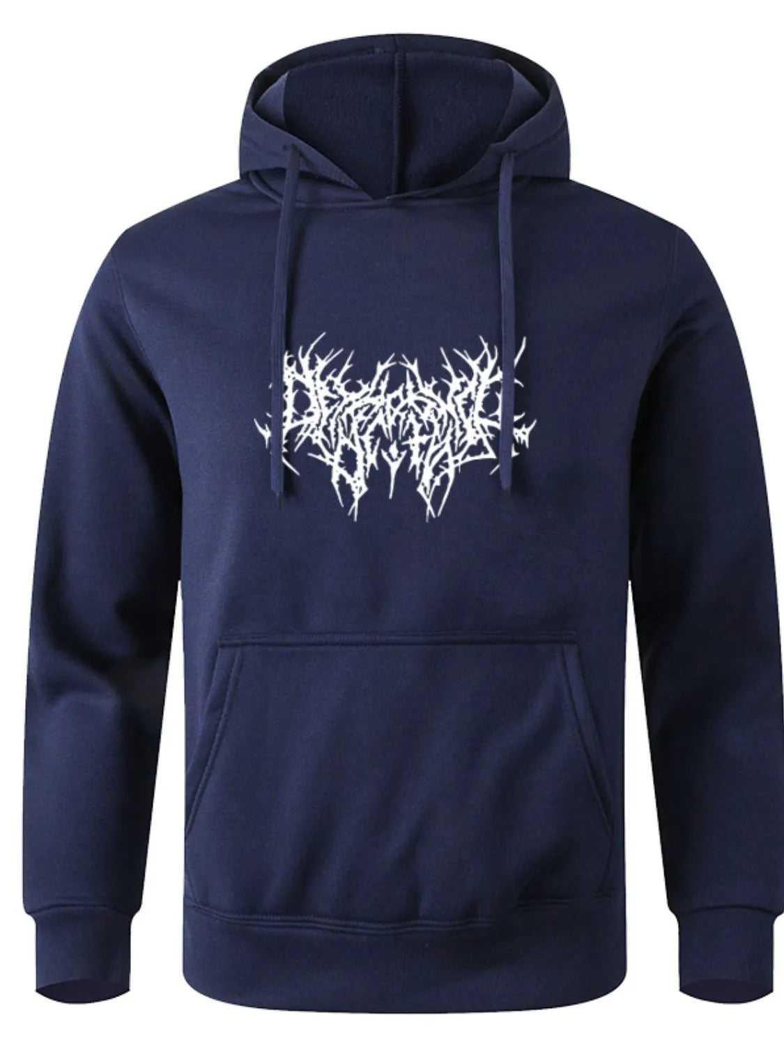 Men's Full Size Drawstring Graphic Long Sleeve Hoodie Plus Size - Premium Men's Sweatshirts from Trendsi - Just $22.58! Shop now at Handbags Specialist Headquarter