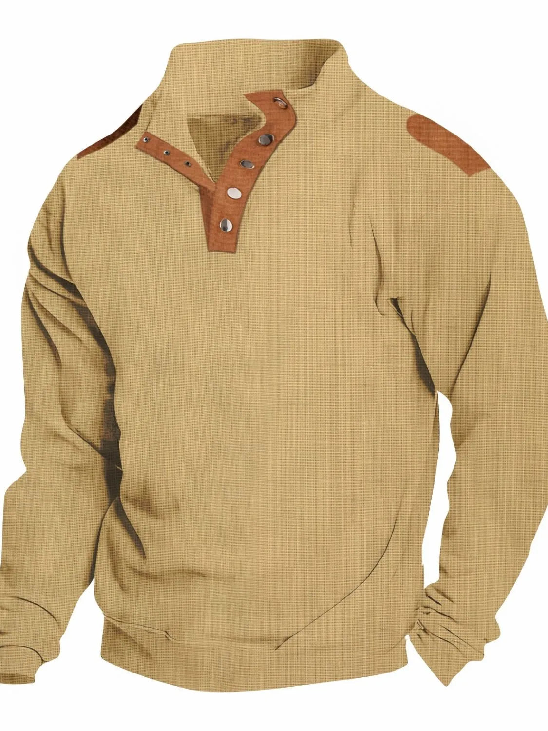 Men's Full Size Quarter Snap Long Sleeve Top Plus Size - Premium Men's Sweatshirts from Trendsi - Just $25.82! Shop now at Handbags Specialist Headquarter