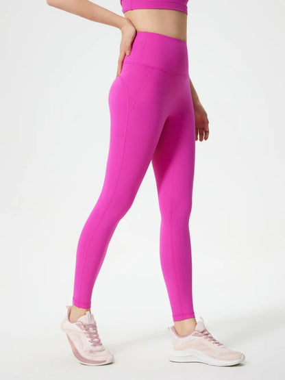Millennia Wide Waistband Active Leggings - Premium Leggings from Trendsi - Just $40.95! Shop now at Handbags Specialist Headquarter