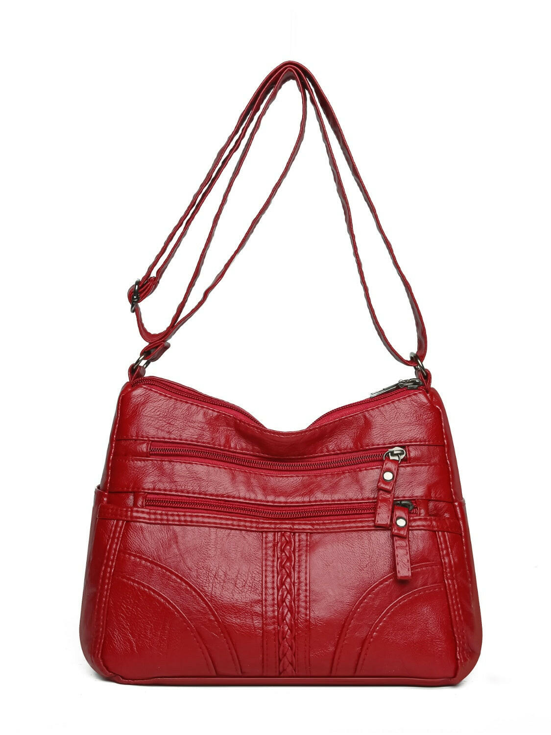 PU Leather Adjustable Strap Shoulder Bag.