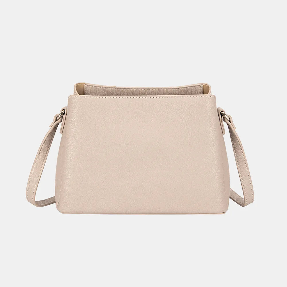 David Jones PU Leather Crossbody Bag - Premium Crossbody Bag from Trendsi - Just $39.99! Shop now at Handbags Specialist Headquarter