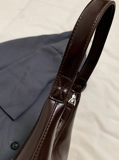 PU Leather Moon Shape Shoulder Bag - Premium Tote Bag from Trendsi - Just $39.99! Shop now at Handbags Specialist Headquarter