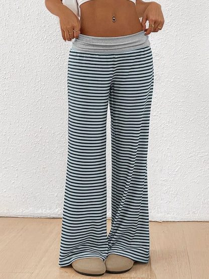 Striped Wide Leg Pants - Premium Women Pants from Trendsi - Just $27.99! Shop now at Handbags Specialist Headquarter