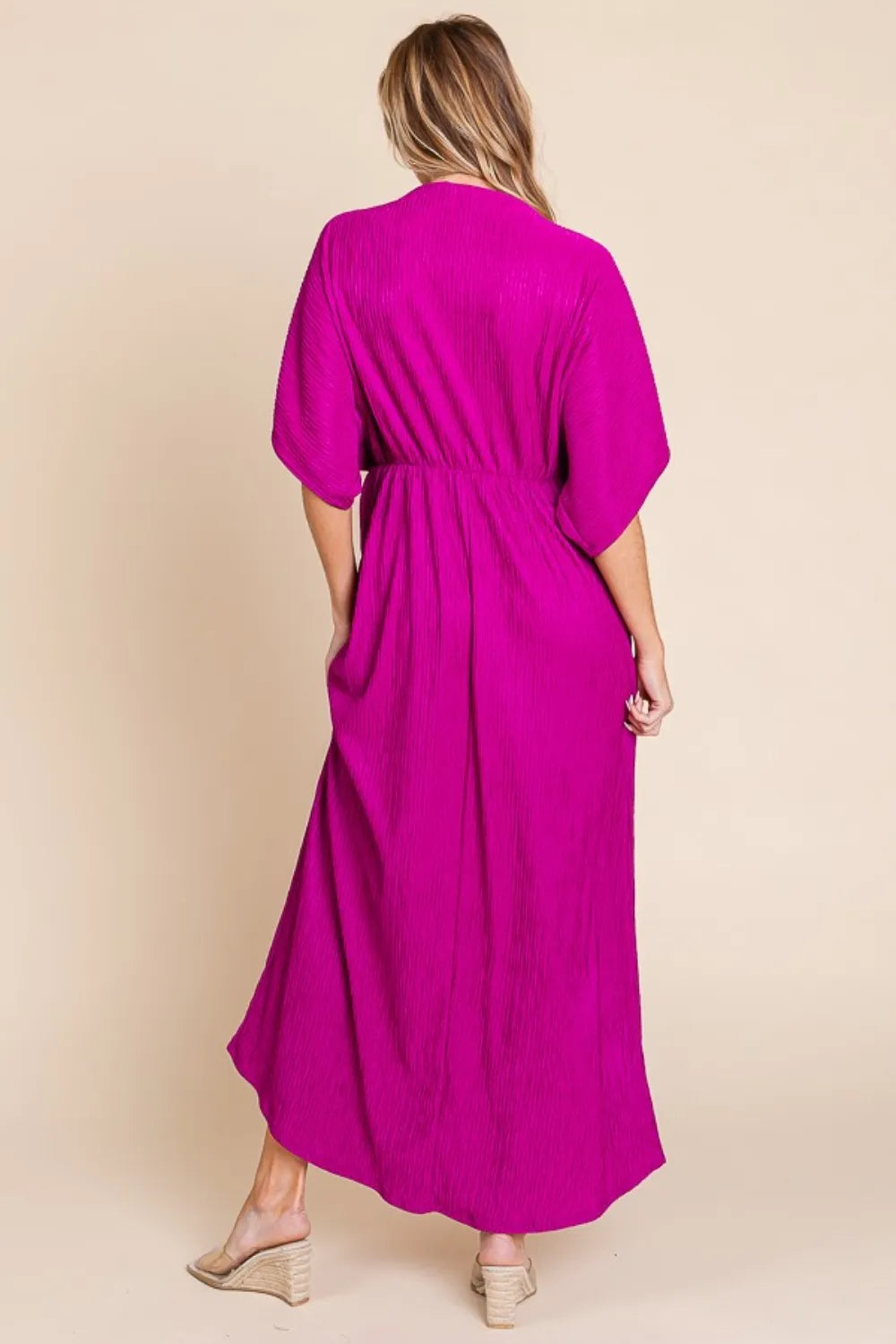 BOMBOM Surplice Maxi Dress with Pockets - Premium Maxi Dress from Trendsi - Just $50.99! Shop now at Handbags Specialist Headquarter