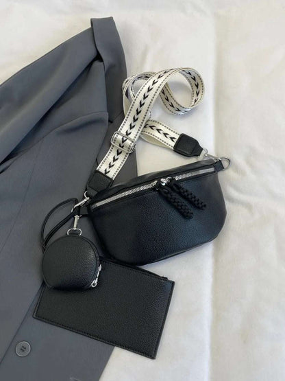 PU Leather Adjustable Strap Crossbody Bag with Coin Purse - Premium Crossbody Bag from Trendsi - Just $27.99! Shop now at Handbags Specialist Headquarter