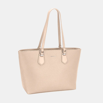 David Jones PU Leather Tote Bag - Premium Tote Bag from Trendsi - Just $40.99! Shop now at Handbags Specialist Headquarter