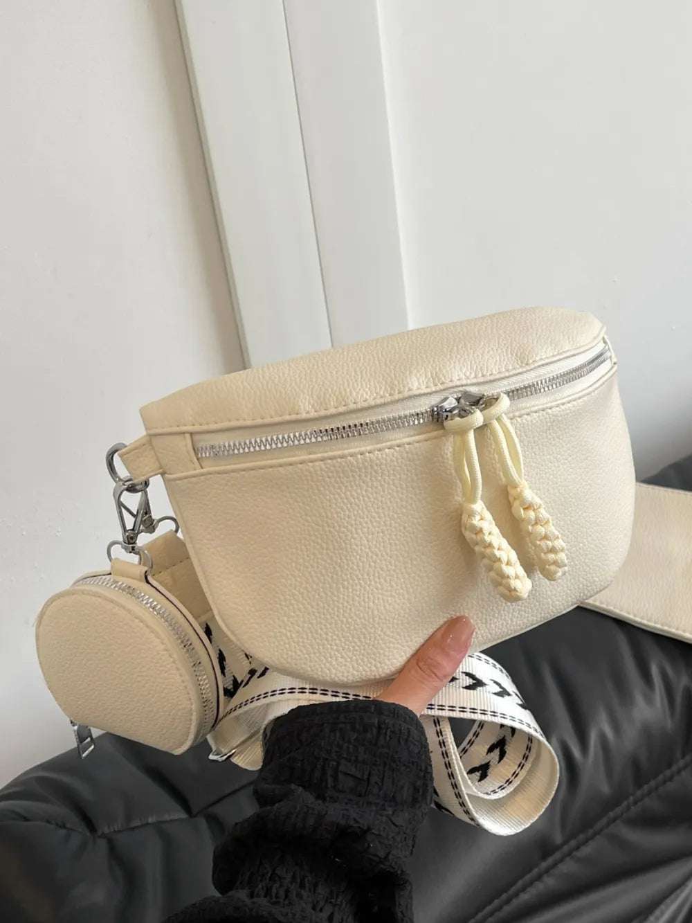 PU Leather Adjustable Strap Crossbody Bag with Coin Purse - Premium Crossbody Bag from Trendsi - Just $27.99! Shop now at Handbags Specialist Headquarter
