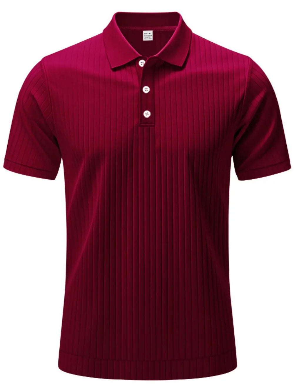 Men's Full Size Ribbed Short Sleeve Polo Plus Size - Premium Men's Polo shirt from Trendsi - Just $30.99! Shop now at Handbags Specialist Headquarter