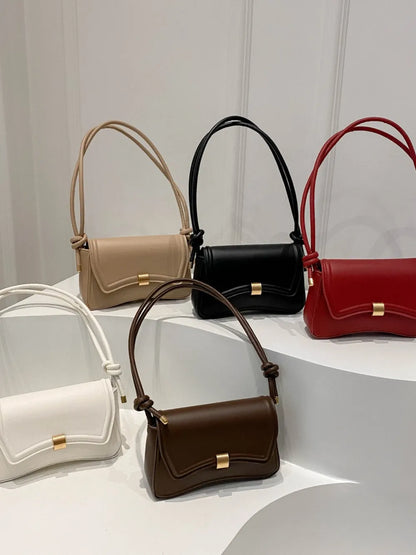 Knotted Strap PU Leather Handbag - Premium handbags from Trendsi - Just $19.99! Shop now at Handbags Specialist Headquarter