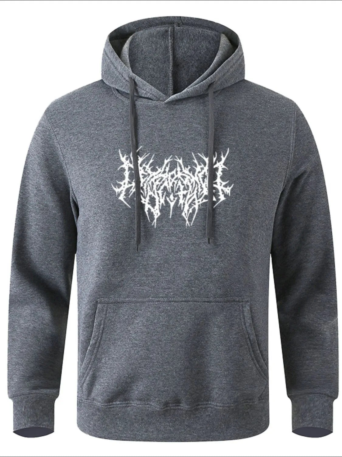 Men's Full Size Drawstring Graphic Long Sleeve Hoodie Plus Size - Premium Men's Sweatshirts from Trendsi - Just $22.58! Shop now at Handbags Specialist Headquarter