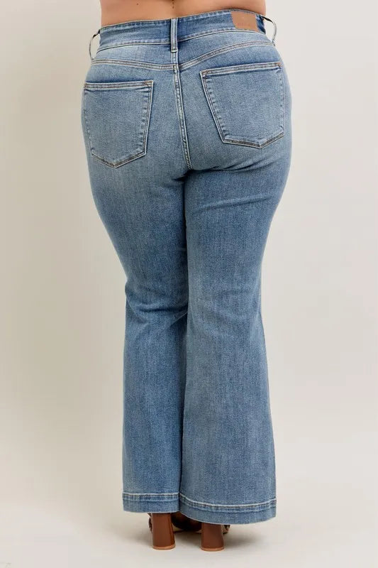 Judy Blue Full Size High-Waist Flare Denim Jeans with Front Seam Detail Plus Size - Premium Women / Jeans & Denim from Trendsi - Just $71.99! Shop now at Handbags Specialist Headquarter