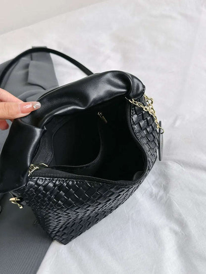 PU Leather Woven Crossbody Bag - Premium Crossbody Bag from Trendsi - Just $27.99! Shop now at Handbags Specialist Headquarter