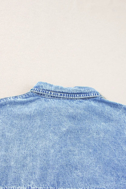 Oversized Button Down Denim Shirt Dress - Premium Women / Jeans & Denim from Trendsi - Just $65.94! Shop now at Handbags Specialist Headquarter