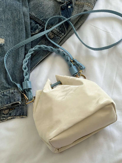 Drawstring PU Leather Bucket Bag - Premium Crossbody Bag from Trendsi - Just $19.99! Shop now at Handbags Specialist Headquarter