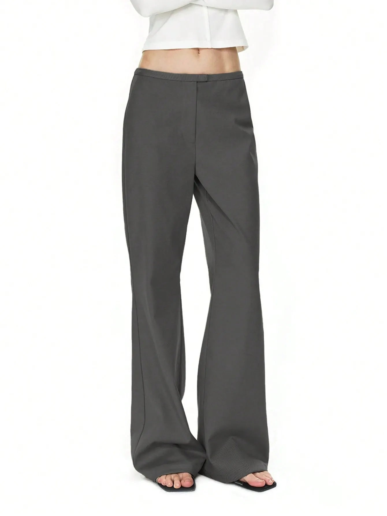 High Waist Flare Leg Trousers - Premium Women Pants from Trendsi - Just $29.99! Shop now at Handbags Specialist Headquarter