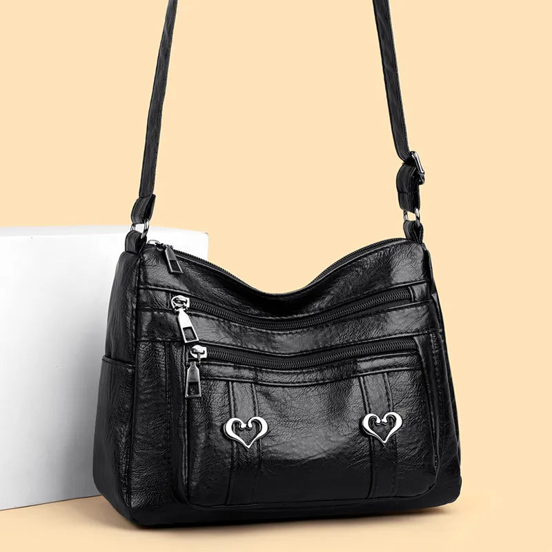 PU Leather Multi-Pockets Crossbody Bag - Premium Crossbody Bag from Trendsi - Just $27.99! Shop now at Handbags Specialist Headquarter