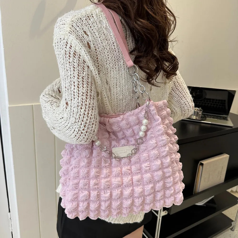 Cloud Puffy Polyester Tote Bag - Premium Tote Bag from Trendsi - Just $39.99! Shop now at Handbags Specialist Headquarter