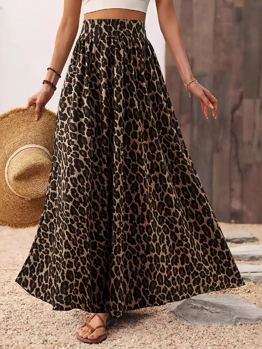 Leopard Maxi Skirt - Premium Skirts from Trendsi - Just $31.99! Shop now at Handbags Specialist Headquarter