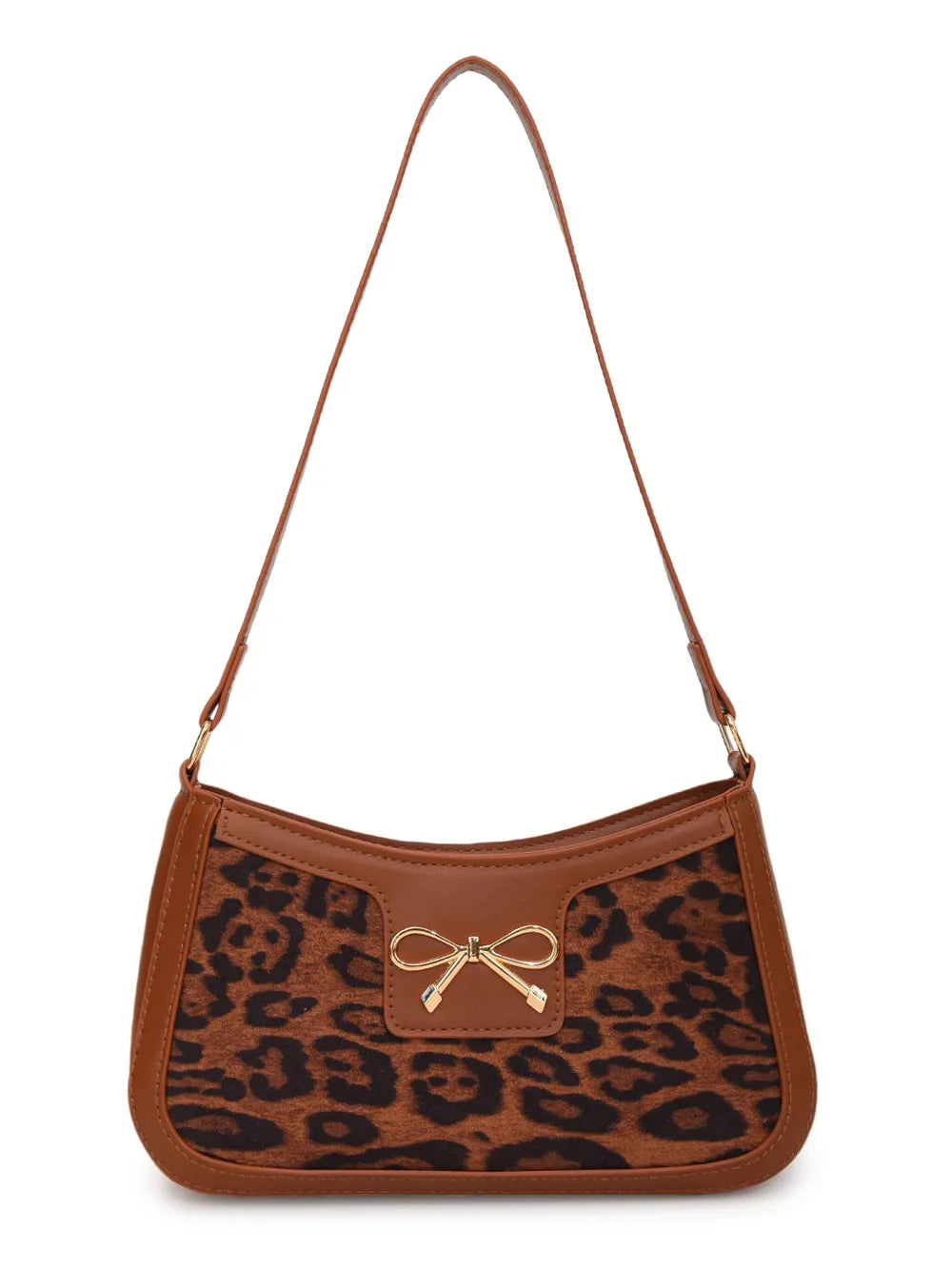 Bow Leopard PU Leather Handbag - Premium handbags from Trendsi - Just $18.99! Shop now at Handbags Specialist Headquarter
