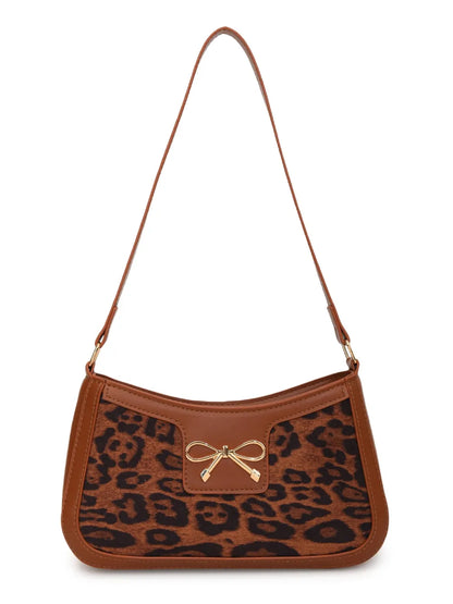Bow Leopard PU Leather Handbag - Premium handbags from Trendsi - Just $18.99! Shop now at Handbags Specialist Headquarter