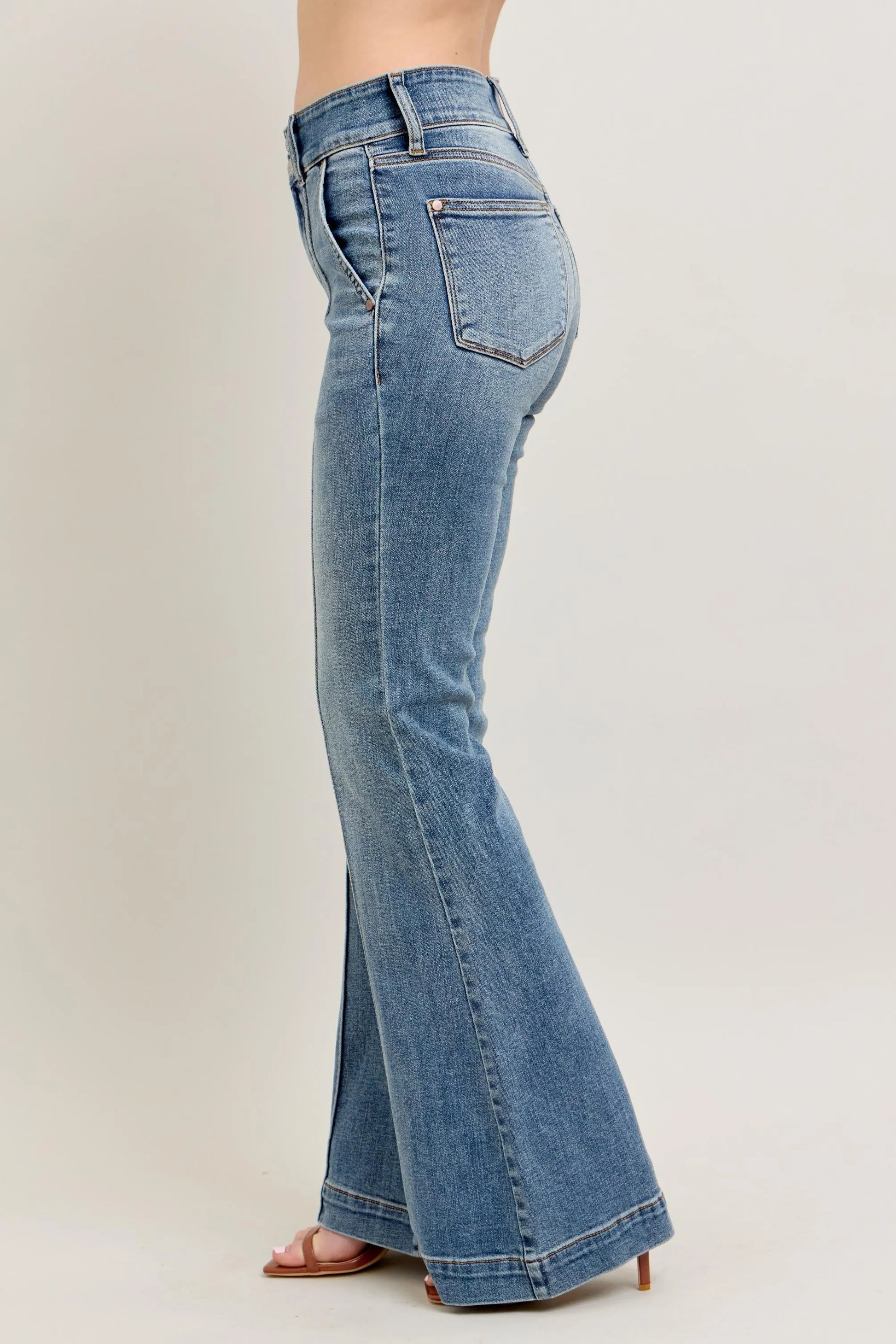 Judy Blue Full Size High-Waist Flare Denim Jeans with Front Seam Detail Plus Size - Premium Women / Jeans & Denim from Trendsi - Just $71.99! Shop now at Handbags Specialist Headquarter